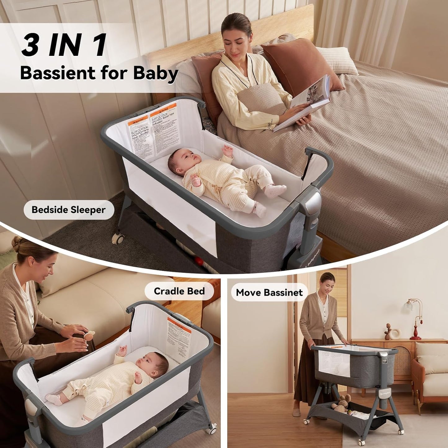 Lit Bébé Pliable 3 en 1