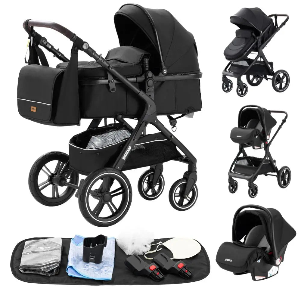 Luxurious 3 in 1 Baby Stroller Portable Travel Baby Carriage Folding Prams Aluminum Frame High Landscape Car for Newborn Baby